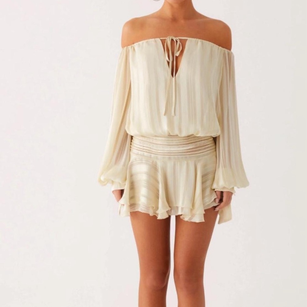 Peppermayo Cream Off-Shoulder Dress